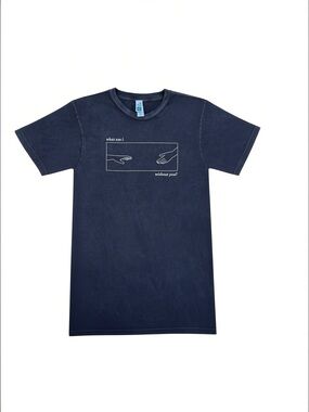 Graphic Crewneck Tee with Minimal Line Art
